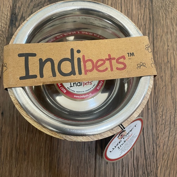 NEW Indipets wood stainless DOG Bowls - Picture 3 of 6